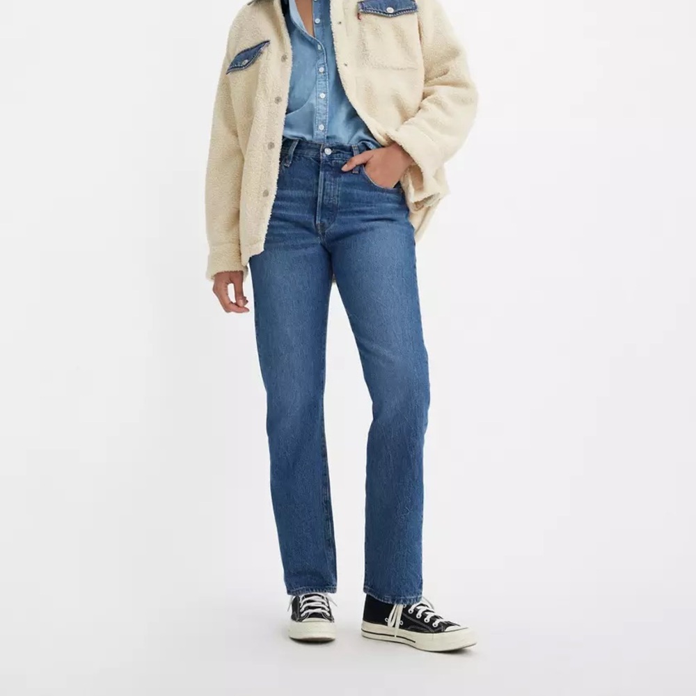 Levi’s 501 Original Fit High Rise Straight Leg Denim Blue Jeans Size 28x32 NWT